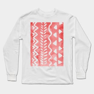 Loose boho chic pattern - red Long Sleeve T-Shirt